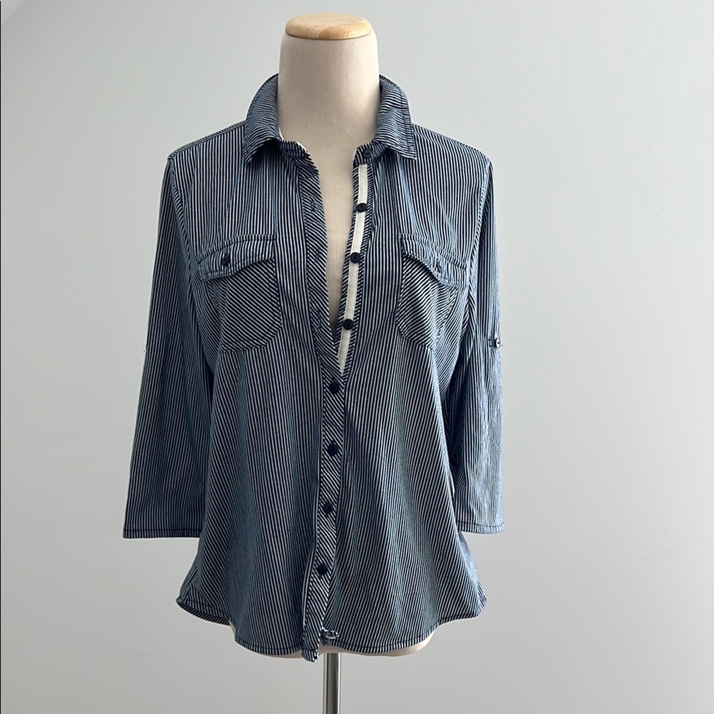 Blue Striped Women's Top